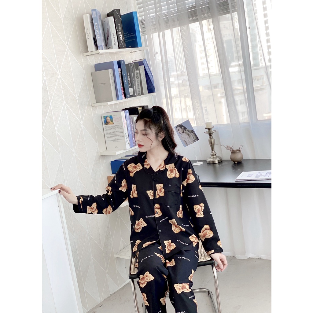 Đồ ngủ nữ mặc nhà pijama dài tay [XẢ HÀNG] HATIBO ở cữ sau sinh, bộ quần áo ngủ loại 1 mềm mát bigsize