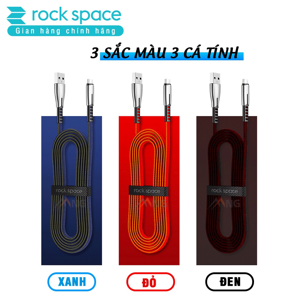 Dây Cáp Sạc Nhanh Chính hãng Rockspace M2 kết nối cổng micro cho điện thoại androin độ dài 1,2 mét Bảo hành 1 năm