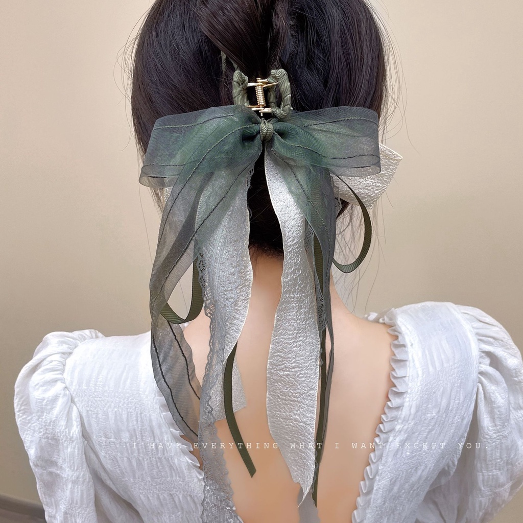 Kẹp Tóc Nơ Lưng Hình Cá Mập Phong Cách Cổ Điển Chất Lượng Cao Dành Cho Nữ