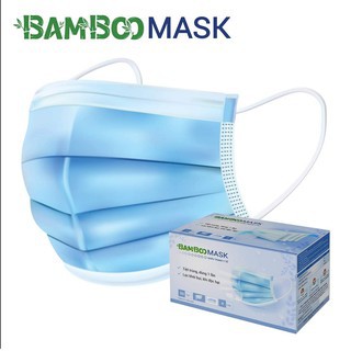 (Giảm Sốc) Khẩu trang y tế 4 lớp Bamboo Mask 50 cái kháng khuẩn ( Kèm giấy tờ chính hãng )