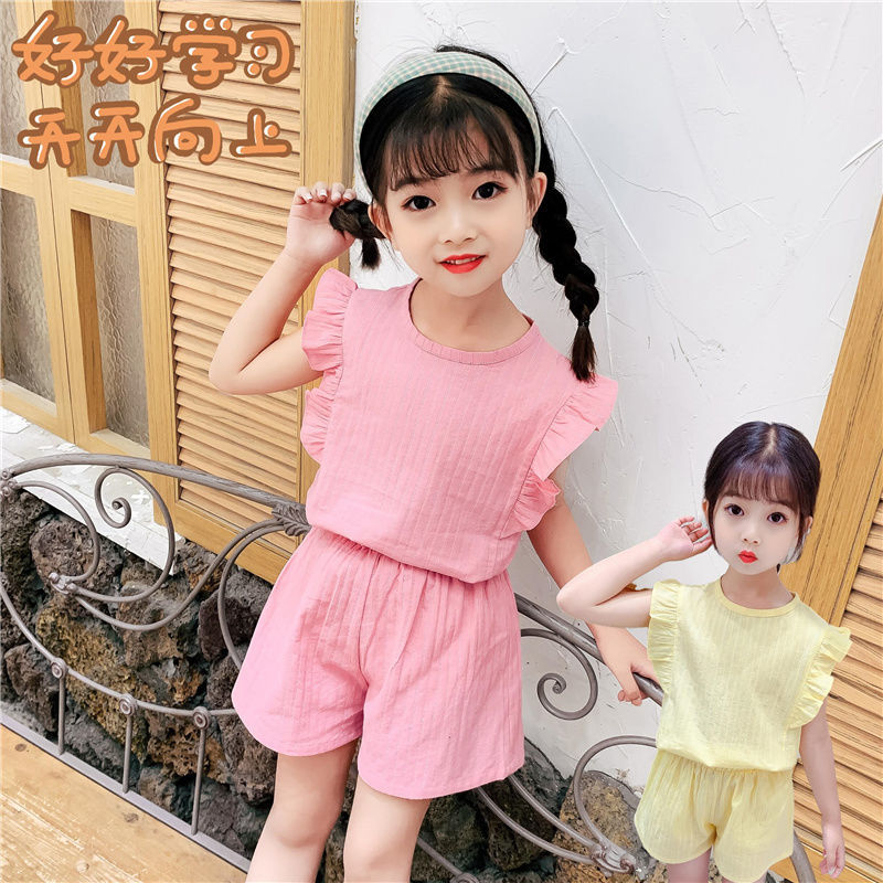 [Bộ đồ cô gái] Bộ đồ cô gái bé gái quần short + áo phông ngắn tay MY-1094