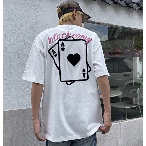 Áo Thun Never Say Die Họa Tiết Thêu Lá Bài Blackgts Tee