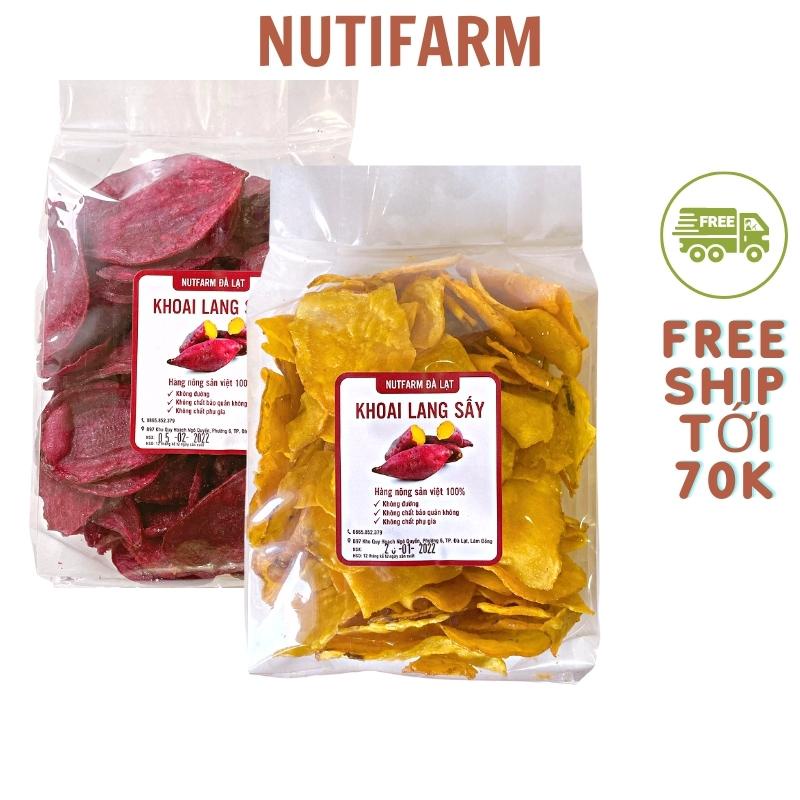 [Mã GROSALE1 giảm 8% đơn 500K] Khoai lang sấy mật ong giòn thơm ngon đặc biệt 500gr NutiFarm hoa quả sấy đặc sản đà lạt