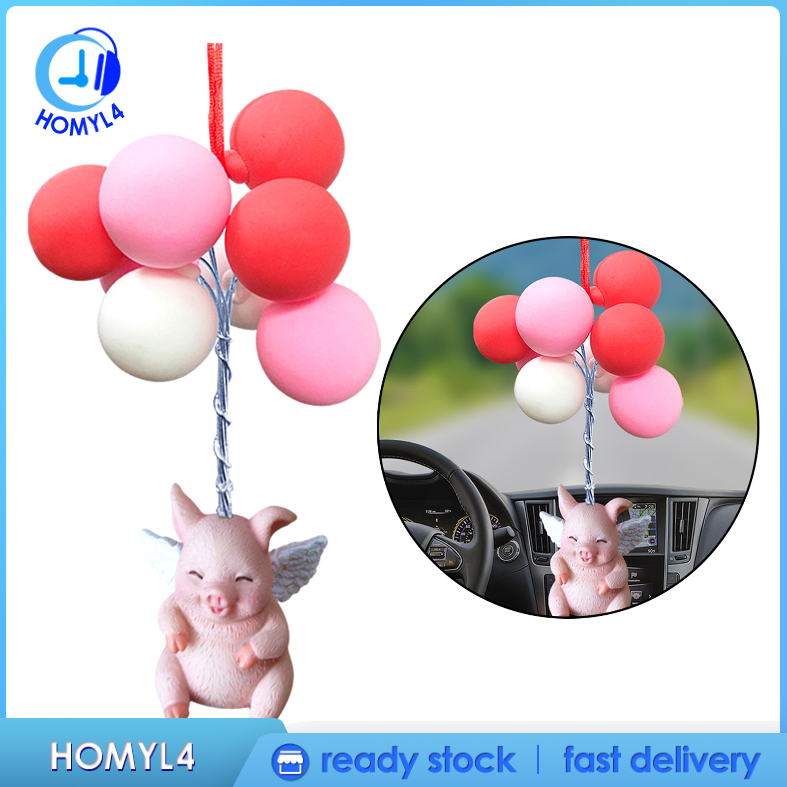 [CAMILA]Colorful Car Rear Mirror Small Animals Balloon CartoonGifts Windows Pendant Hanging Decor Ornament for Man