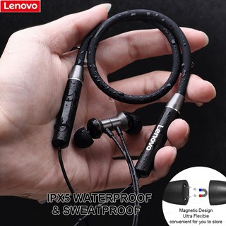 Tai nghe không dây Lenovo HE05 Bluetooth 5.0 thiết kế từ tính tiện dụng để đeo khi chơi thể thao