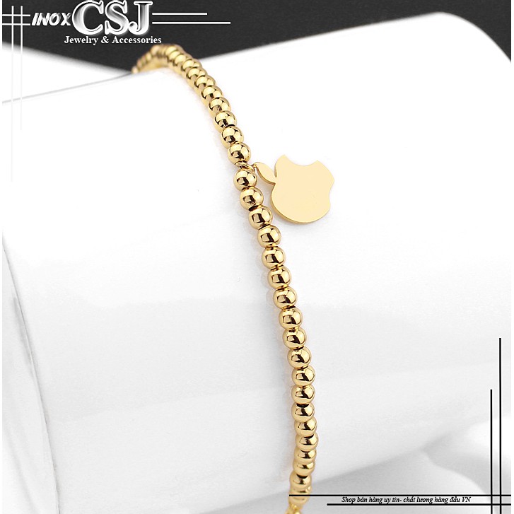 Lắc tay bi tròn gắn trái táo apple xinh xắn