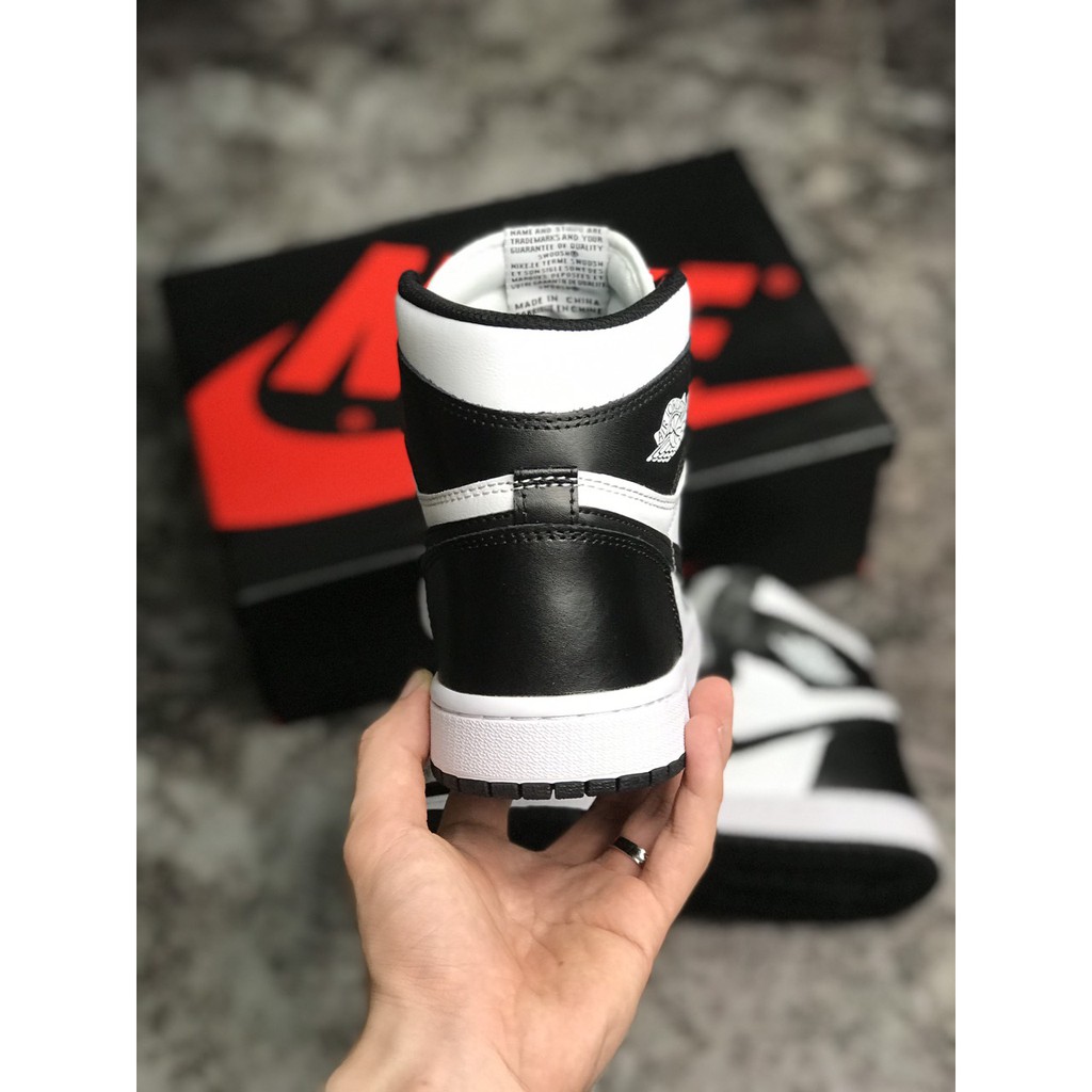 [KELLY SNEAKERS] Giày Jordan 1 High Đen Trắng - Panda Trơn (Ảnh Thật + Hàng Sẵn)