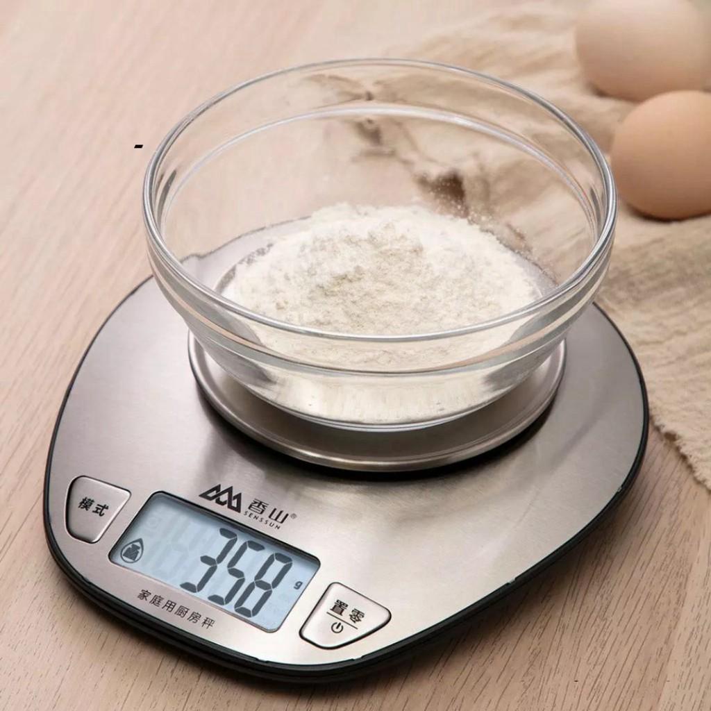 Cân nhà bếp điện tử SENSSUN EK518 Vỏ inox tối đa 5Kg tiện lợi chính hãng Xiaomi-Youpin phân phối - Minh Tín Shop