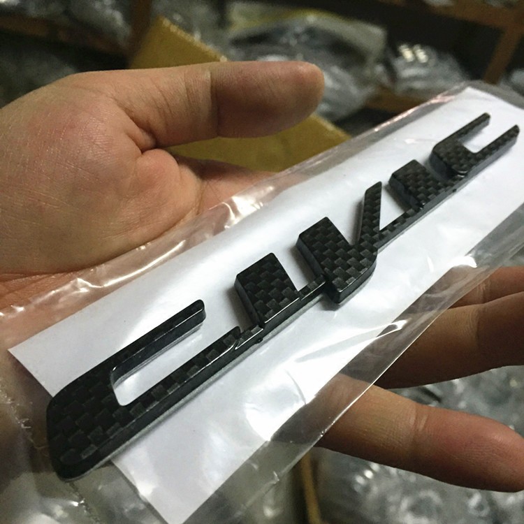 Sợi Carbon CIVIC Logo Xe Bên Sau Biểu Tượng Dán Honda