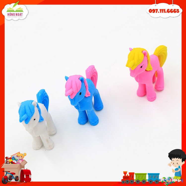 Tẩy bút chì hình ngựa pony, đồ dùng học tập dễ thương cute giá rẻ làm quà tặng học sinh văn phòng phẩm T06