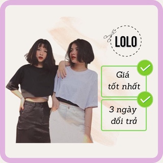 Áo croptop cổ tròn, cổ tim