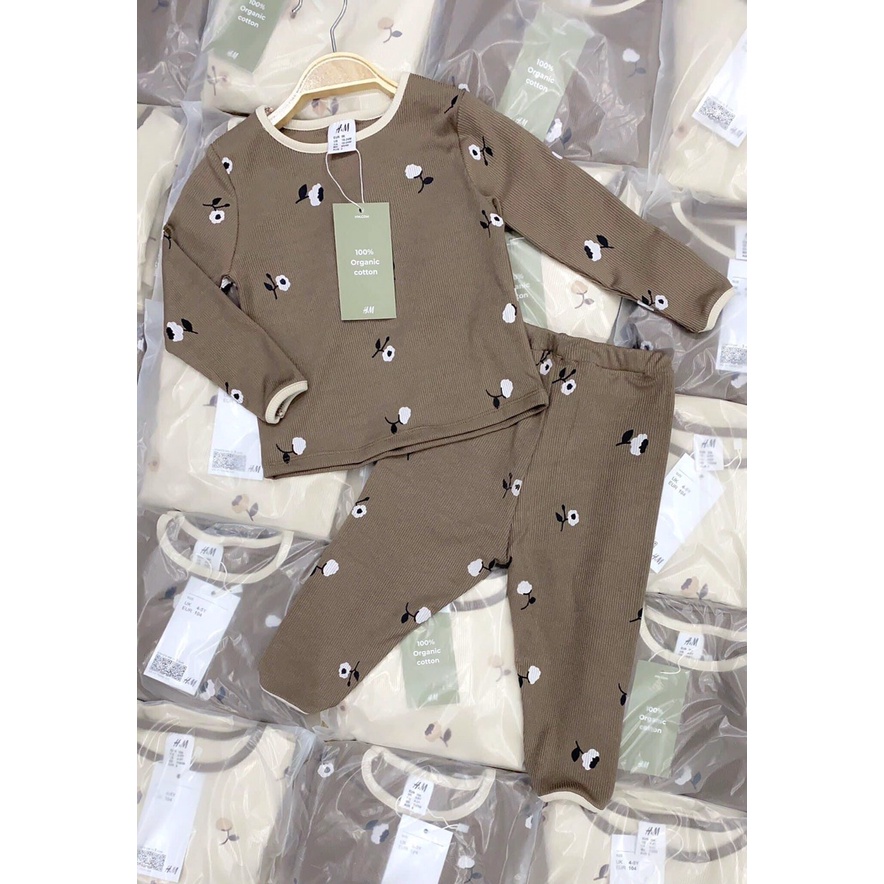 Bộ quần áo chất len tăm dài tay thu đông HM cho bé trai bé gái sale size 18M-6Y HM01 Lamiha