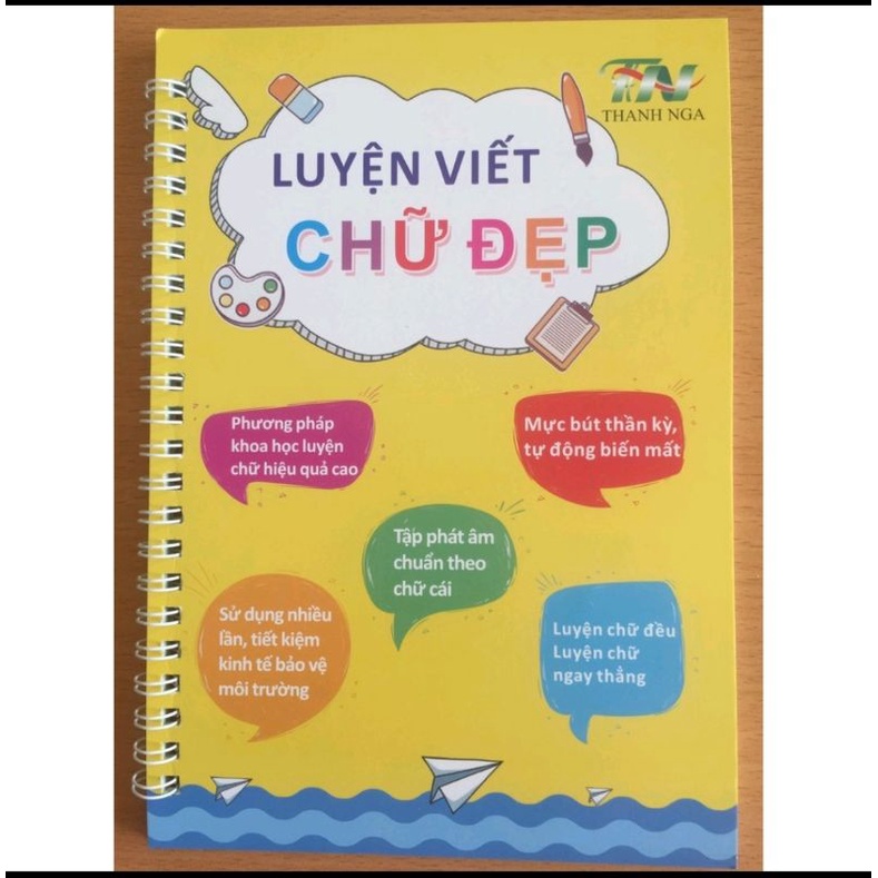 Combo 01 tập đánh vần tiếng việt và bộ 03 quyển tập tô viết chữ thần kỳ