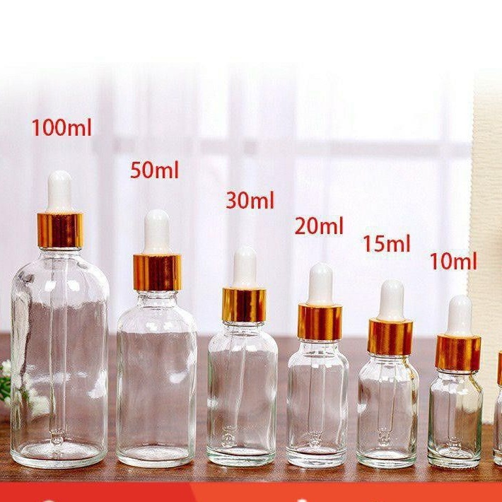 [TOP GIÁ RẺ] [50ml] Lọ đựng tinh dầu nâu bóp giọt khoen vàng trong,nâu , lọ đựng serum ,Xưởng Chai Lọ