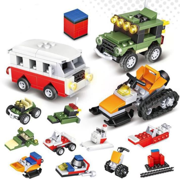 XẾP HÌNH LEGO BỘ XE CHIẾN ĐẤU MẶT ĐẤT 8 MÔ HÌNH NHỎ 3 MÔ HÌNH LỚN