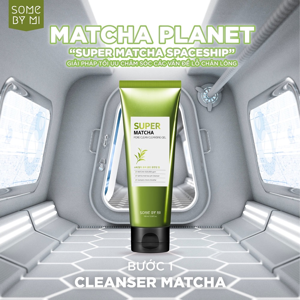 Bộ 3 Sản Phẩm Kiềm Dầu, Se Khít Lỗ Chân Lông Some By Mi Super Matcha Pore (Sữa Rửa Mặt + Toner + Serum)