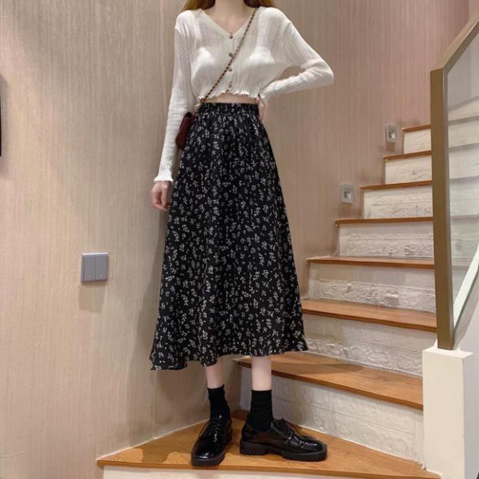 Chân Váy Midi, Chân Váy Hoa Kiểu Chữ A Lưng Cao In Hoa Phong Cách Hàn Quốc 2 Màu - HINO | BigBuy360 - bigbuy360.vn