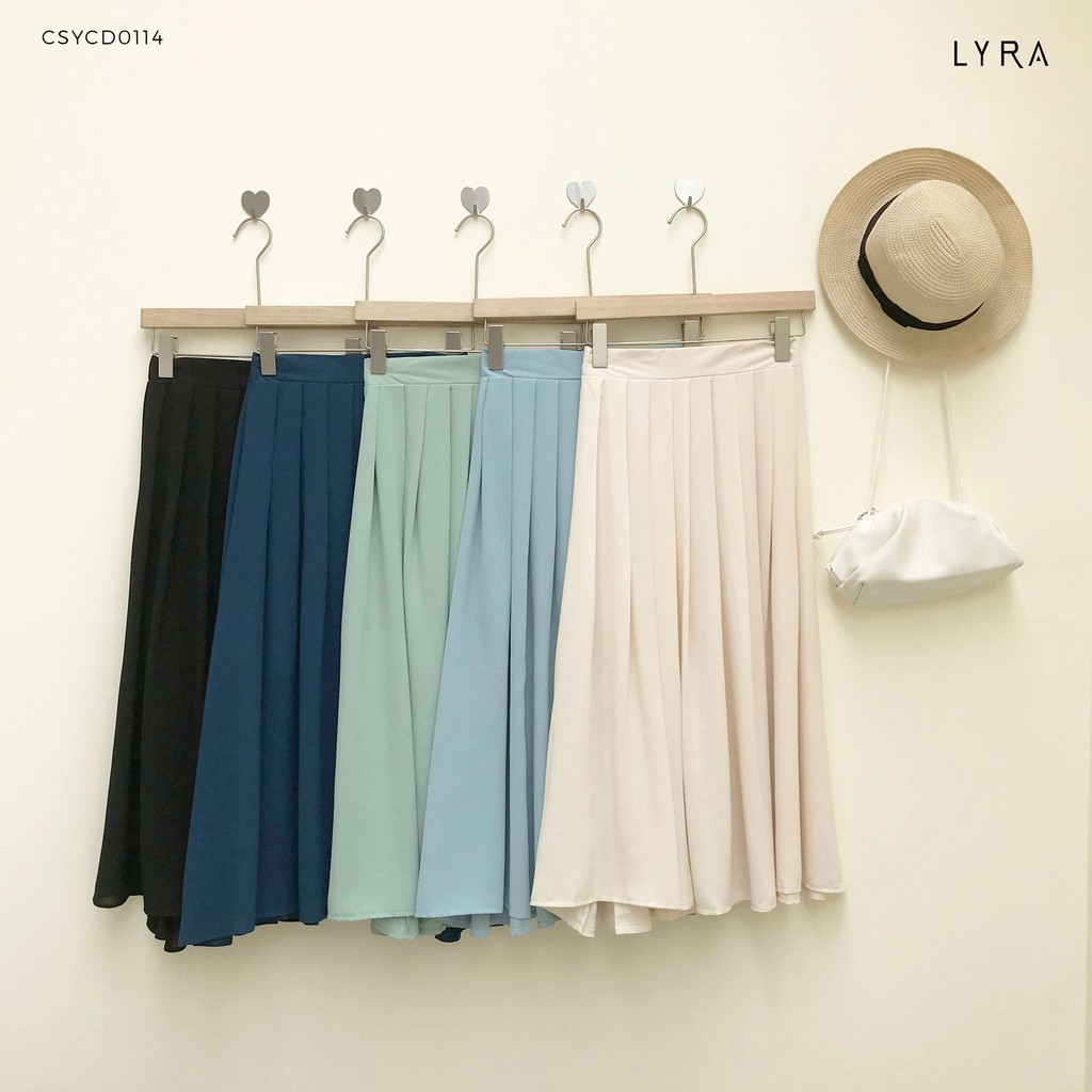 Chân váy xếp ly by LYRA, dáng dài cạp chun sau nhẹ nhàng nữ tính-CSYCD0114 | BigBuy360 - bigbuy360.vn
