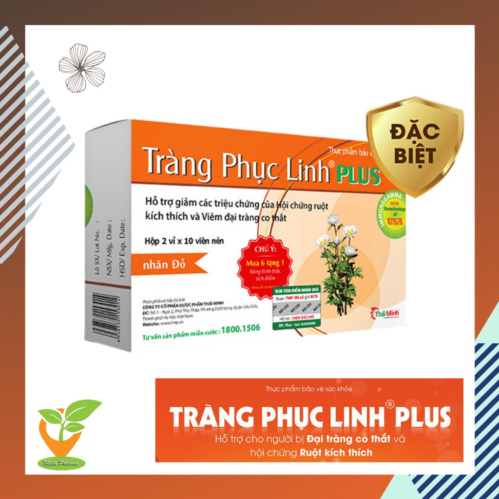 TRÀNG PHỤC LINH PLUS [Hộp 20 Viên] - Viên Uống Hỗ Trợ Hội Chứng Ruột Kích Thích, Viêm Đại Tràng [Bifina]