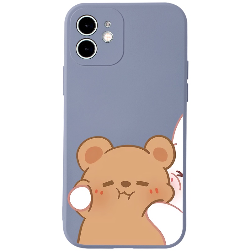 Ốp lưng JURSUE hoạt hình cặp đôi dễ thương đẹp cho iPhone 13 12 11 Pro Max SE 2020 X XR XS 8 7 ip 6S 6 Plus Y2031