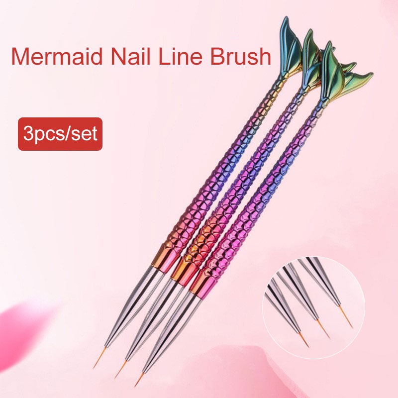 Set 3 Cọ Vẽ Trang Trí Móng Tay Nghệ Thuật Chuyên Nghiệp