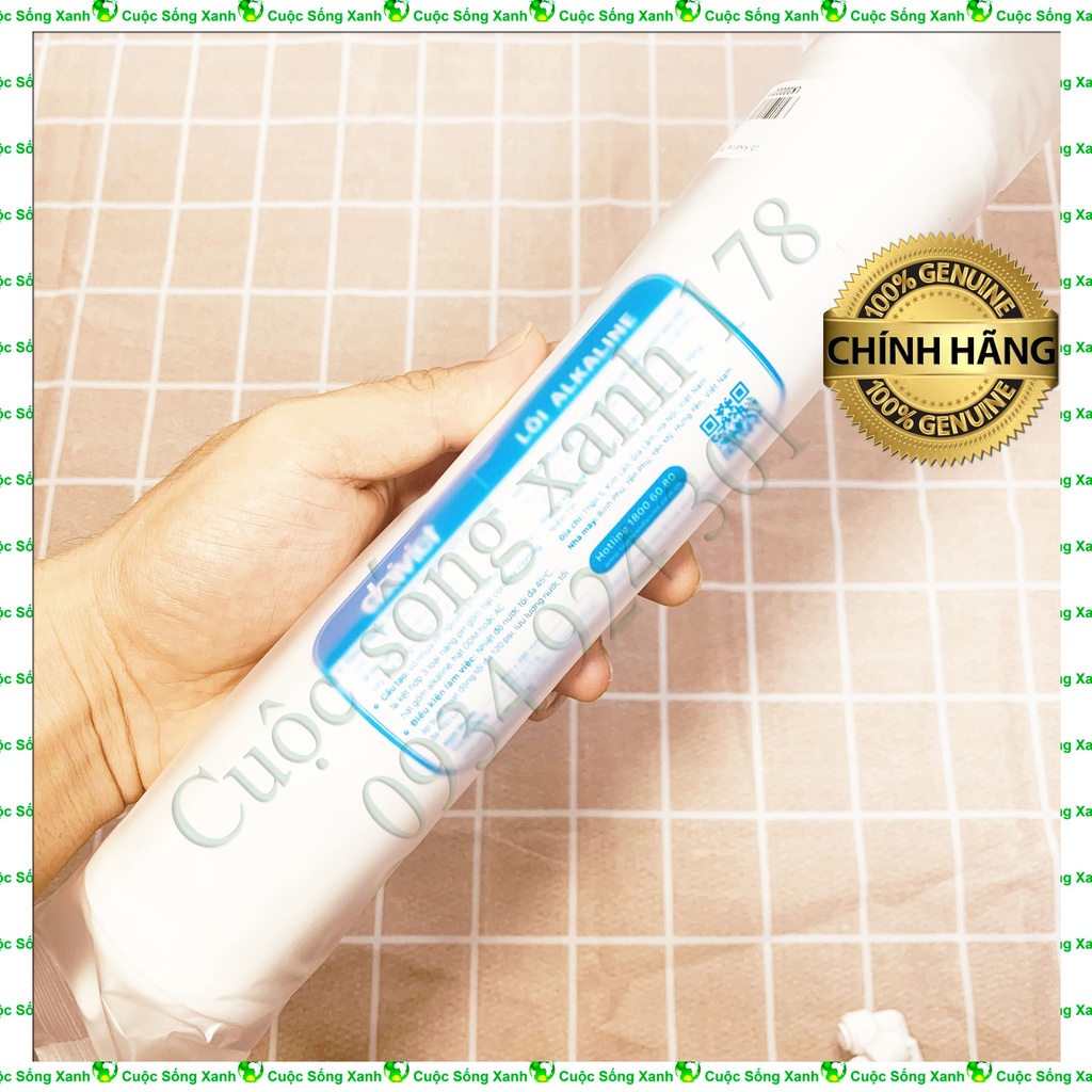 Lõi lọc nước Alkaline, Lõi bù khoáng Alkaline, tăng độ pH cho máy lọc nước RO, chính hãng Đại Việt