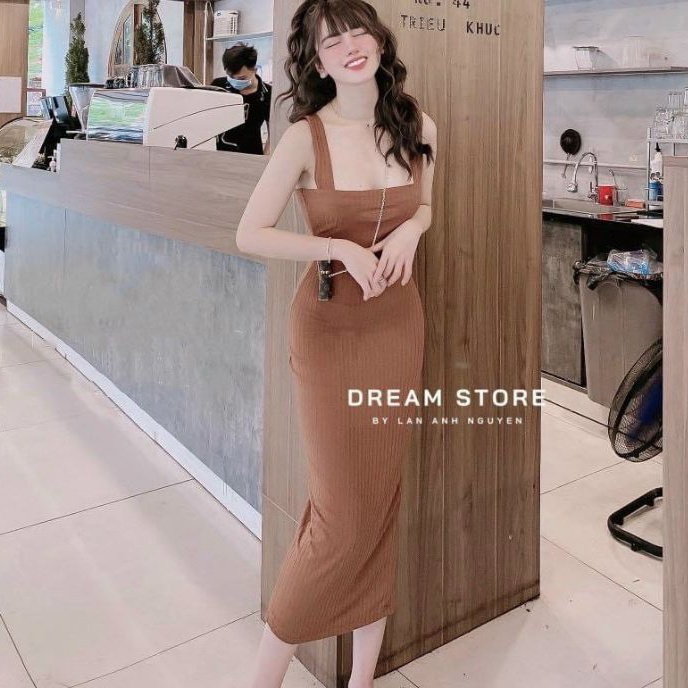 Đầm 2 dây bảng to form dài hot girl