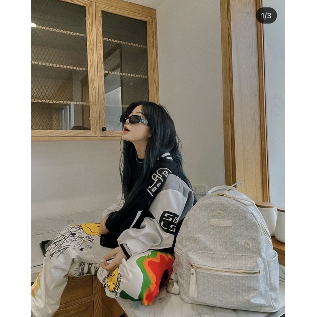 Balo Edmond Maison Trắng - Size M L - Card ví đầy đủ- Hàng auth