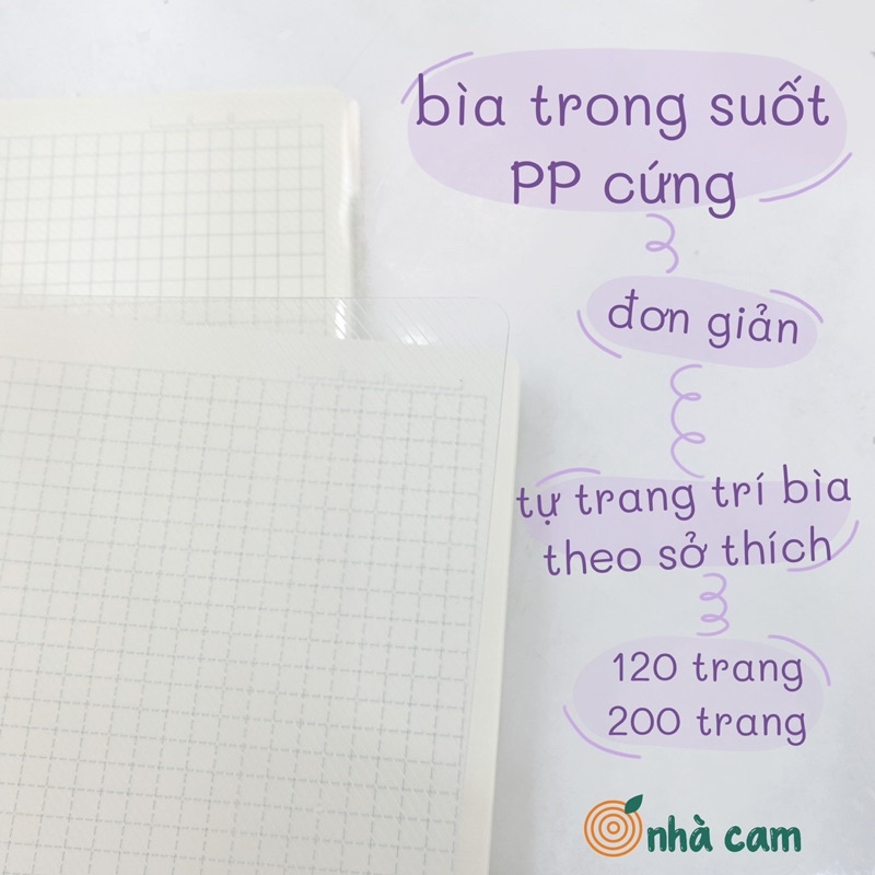 Sổ Lò Xo Bìa Trong Caro Lớn 6x6 Klong Nhà Cam