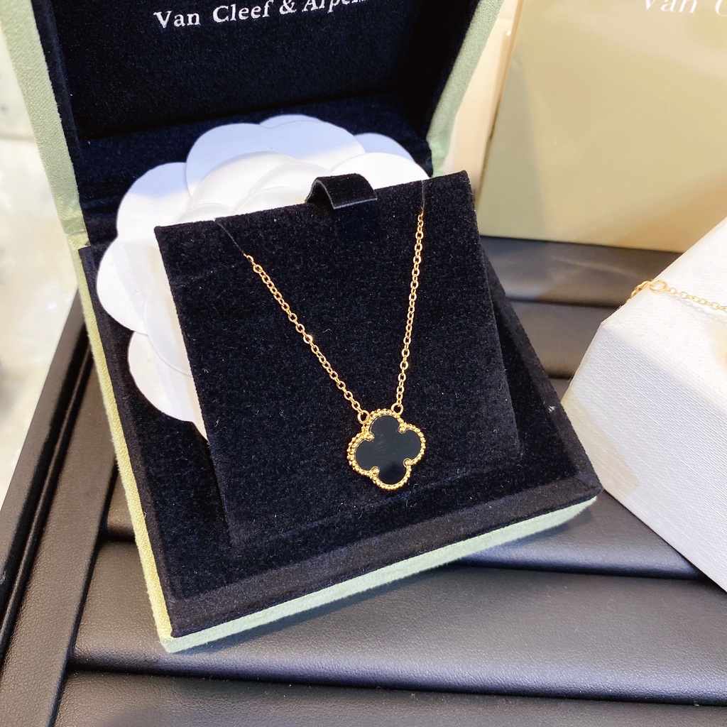 SET Van cỏ bốn lá đen titan không gỉ cao cấp