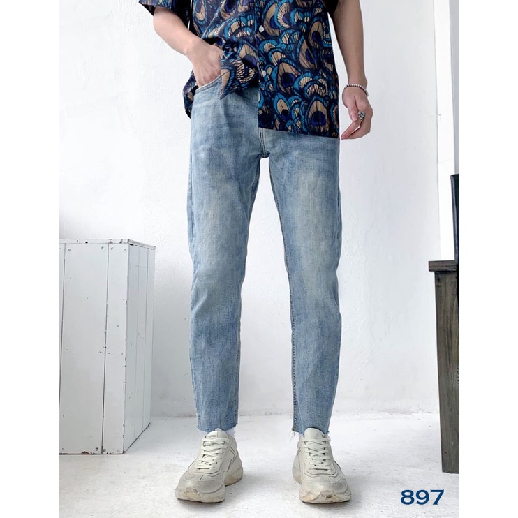 [Siêu Rẻ] Quần jeans xanh from dáng ôm nhẹ siêu hot - trẻ trung năng động - chất bò dày dặn - 897