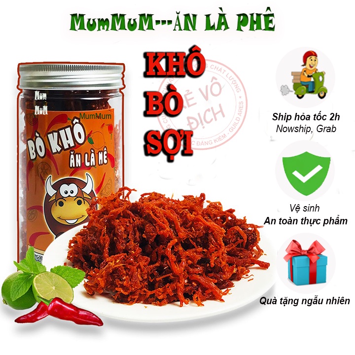 Khô bò sợi cao cấp 300g MumMum Food đồ ăn vặt  Hà Nội thơm ngon hợp vệ sinh