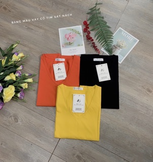 Đầm ba lỗ cổ tim