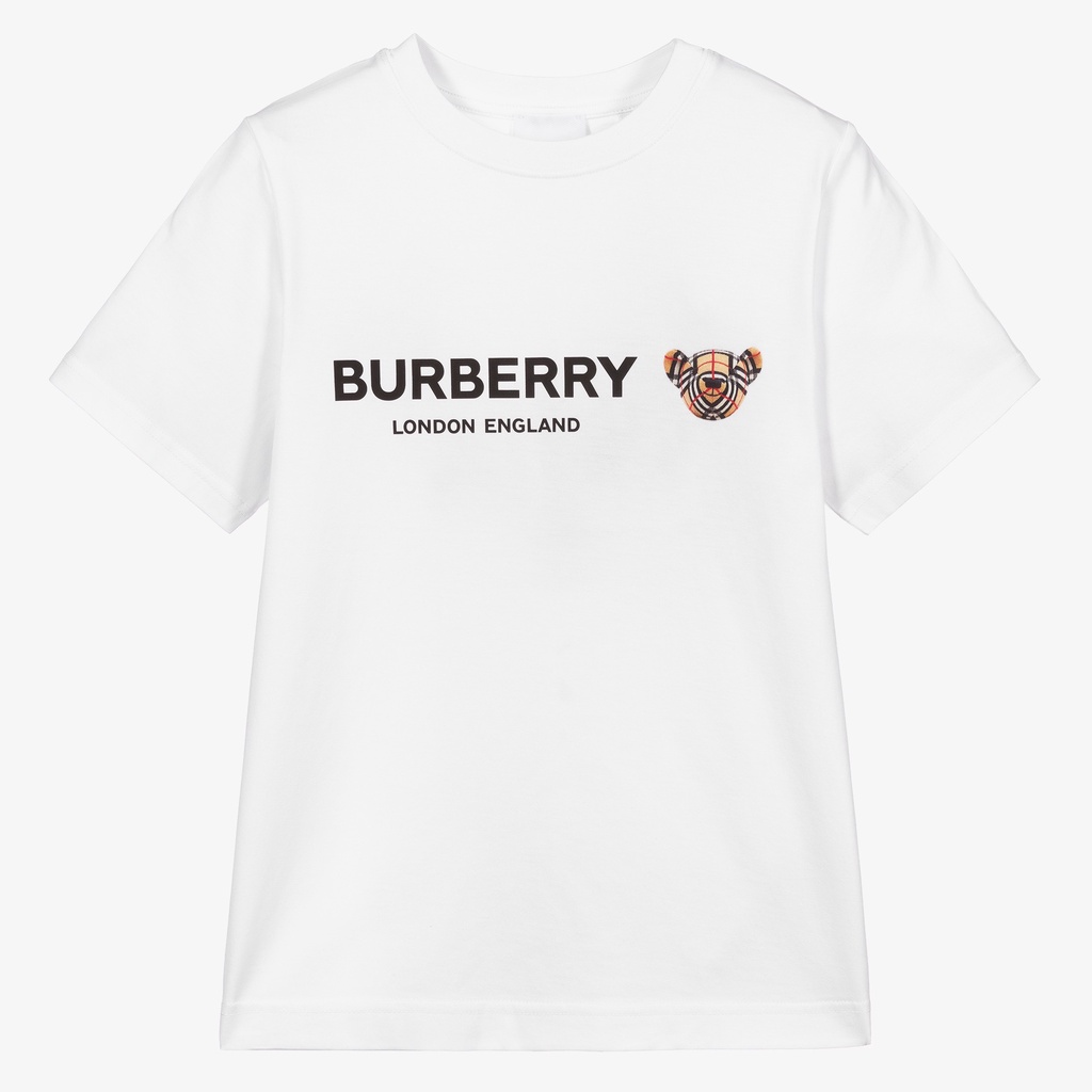 Áo thun tay lỡ burberry teddy ss1 cho bé , áo thun bé trai , bé gái cotton ,Kid_genZ