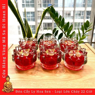 Đèn Cầy Ly Hoa Sen (Nến Ly Hoa Sen) Loại Lớn Cháy 22 Giờ - Cửa Hàng Nhang Đèn Vàng Mã Chú Sa Di Hoan Hỉ
