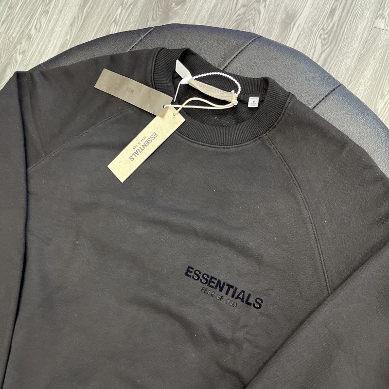 Áo Sweater FOG Fear of God ESSENTIALS CREWNECK Black Sweatshirt