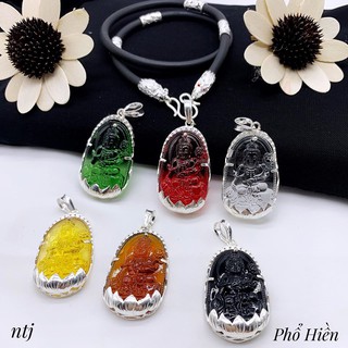 DÂY CHUYỀN MẶT PHỔ HIỀN BỒ TÁT BỌC BẠC CHO NAM