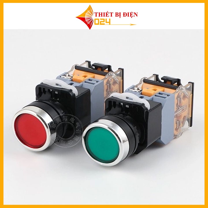 Nút Nhấn Đề Nhả Có Đèn LA38 380V-10A 2 Thường Mở