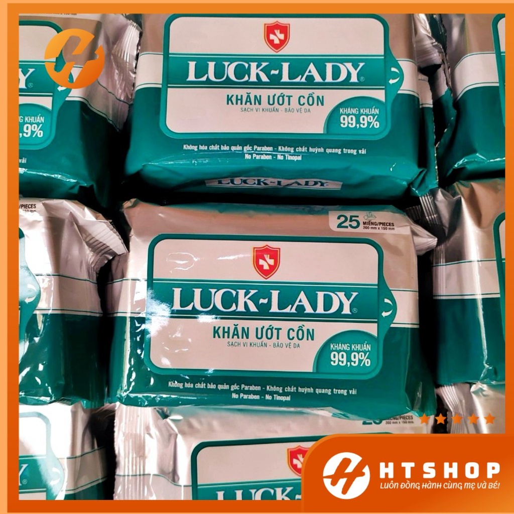 Giấy Ướt Cồn Kháng Khuẩn Luck Lady Dạng Gói 50 Tờ Có Nắp - Tiện Dụng An Toàn