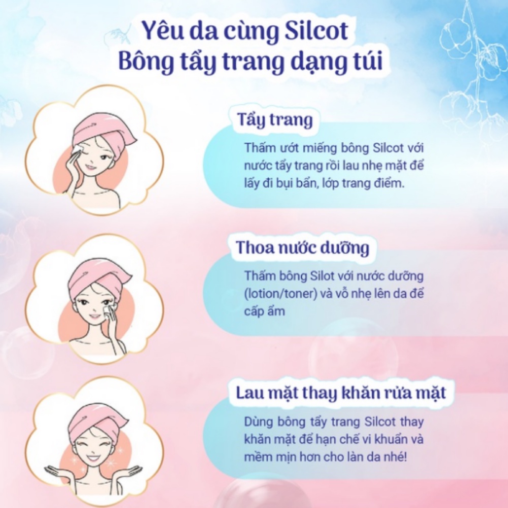 Bộ 2 hộp Bông trang điểm (bông tẩy trang) Silcot 82 miếng/hộp