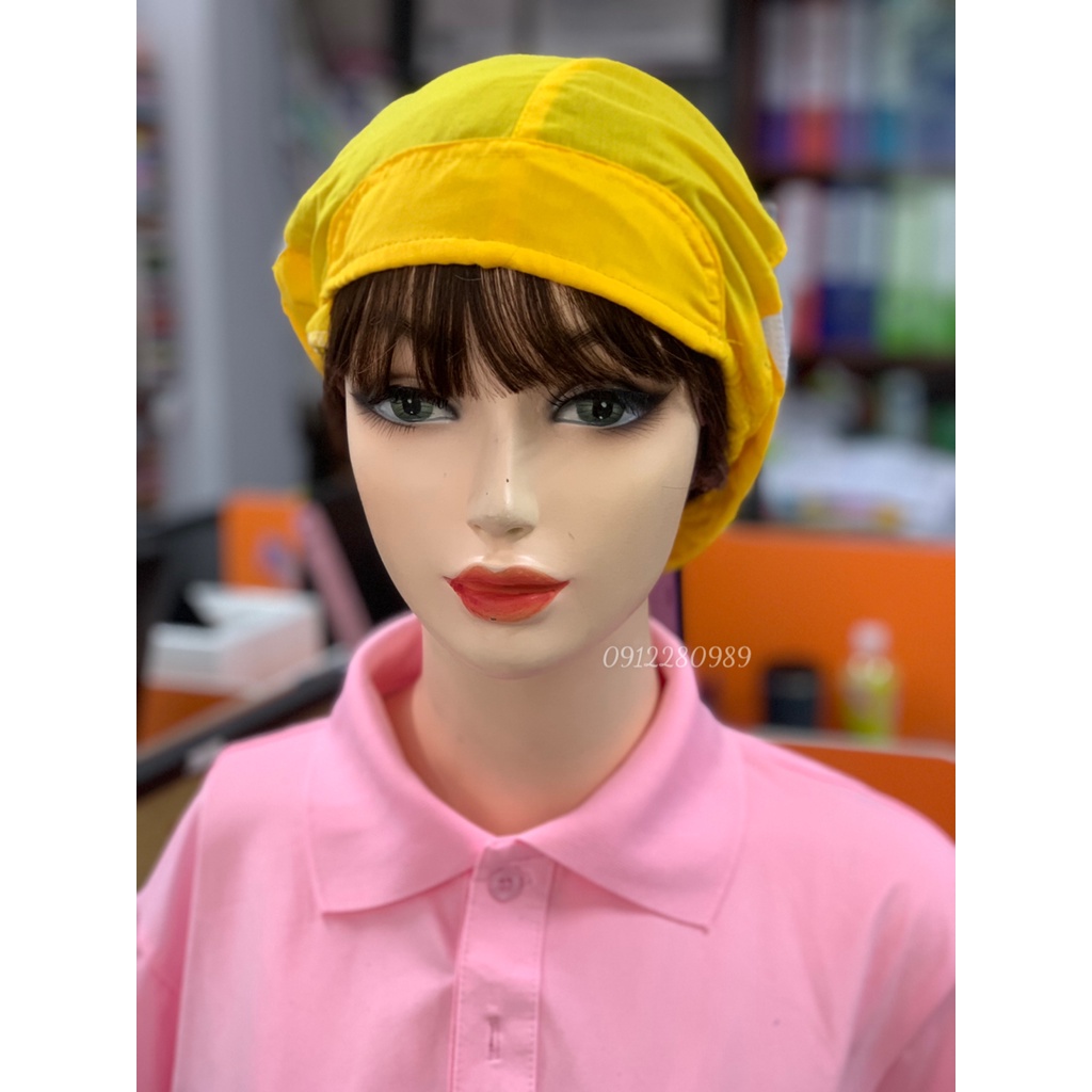 Nón bánh tiêu 6 múi màu vàng dùng trong ngành thực phẩm _ Hình chụp thật