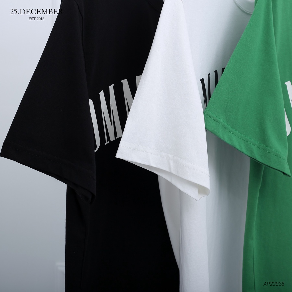 Áo phông họa tiết chữ Ommin, chất cotton - 25.December AP22038