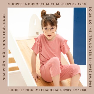 [MỚI] Bộ Kids Lửng Hồng, Tay Bèo Cực Xinh Cho Bé Gái NOUS (Size Từ 2-3 Tuổi Đến 5-6 Tuổi)