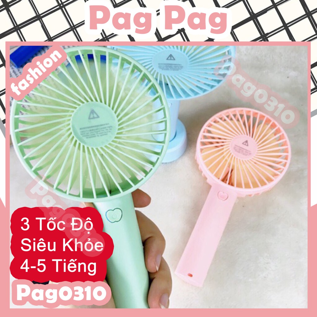 Bộ Quạt Mini Cầm Tay Phun Sương Sạc Điên 3 Tốc Độ Siêu Mát Đầy Đủ Phụ Kiện Pin , Đế, Dây sạc