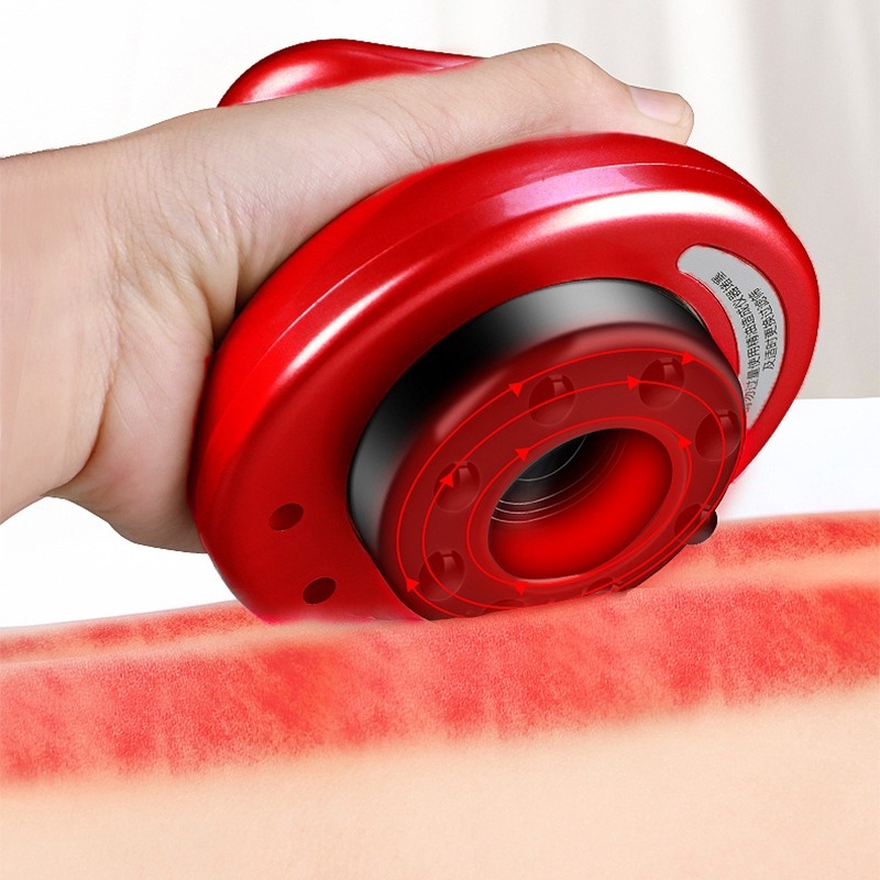 Máy Mát Xa Guasha EMS Có Cốc Hút Chân Không Chống Cellulite Đốt Cháy Mỡ Thừa