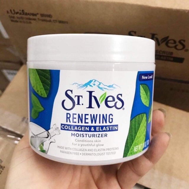 Kem dưỡng ẩm St.Ives Renewing Collagen & Elastin hộp 283g