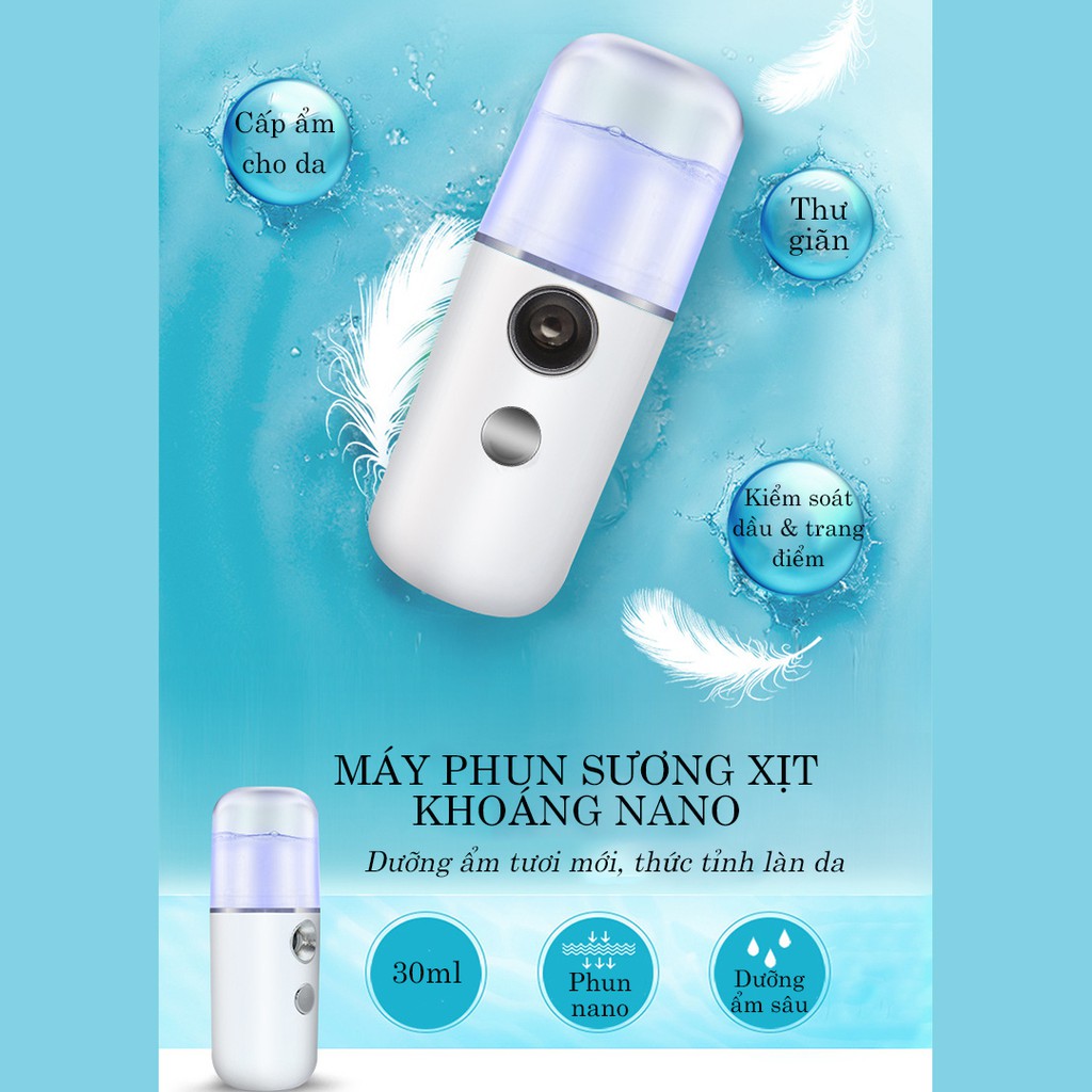 Máy phun sương xịt khoáng nano Kangnian bình xông hơi mặt mini cầm tay làm mát cấp ẩm cho da Phặn Phặn