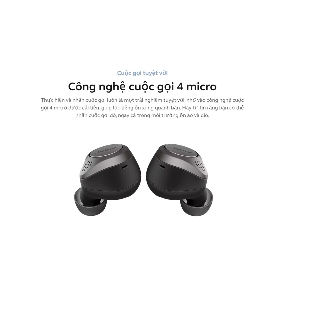 [Mã 2404EL10K giảm 10K đơn 20K] Tai Nghe Bluetooth True Wireless JABRA Elite 75T Sạc Wireless - Hàng Chính Hãng