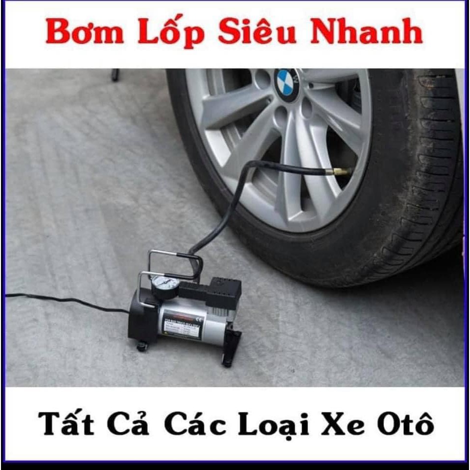 Bơm lốp, bơm hơi điện ô tô xe máy mini 12V -220V