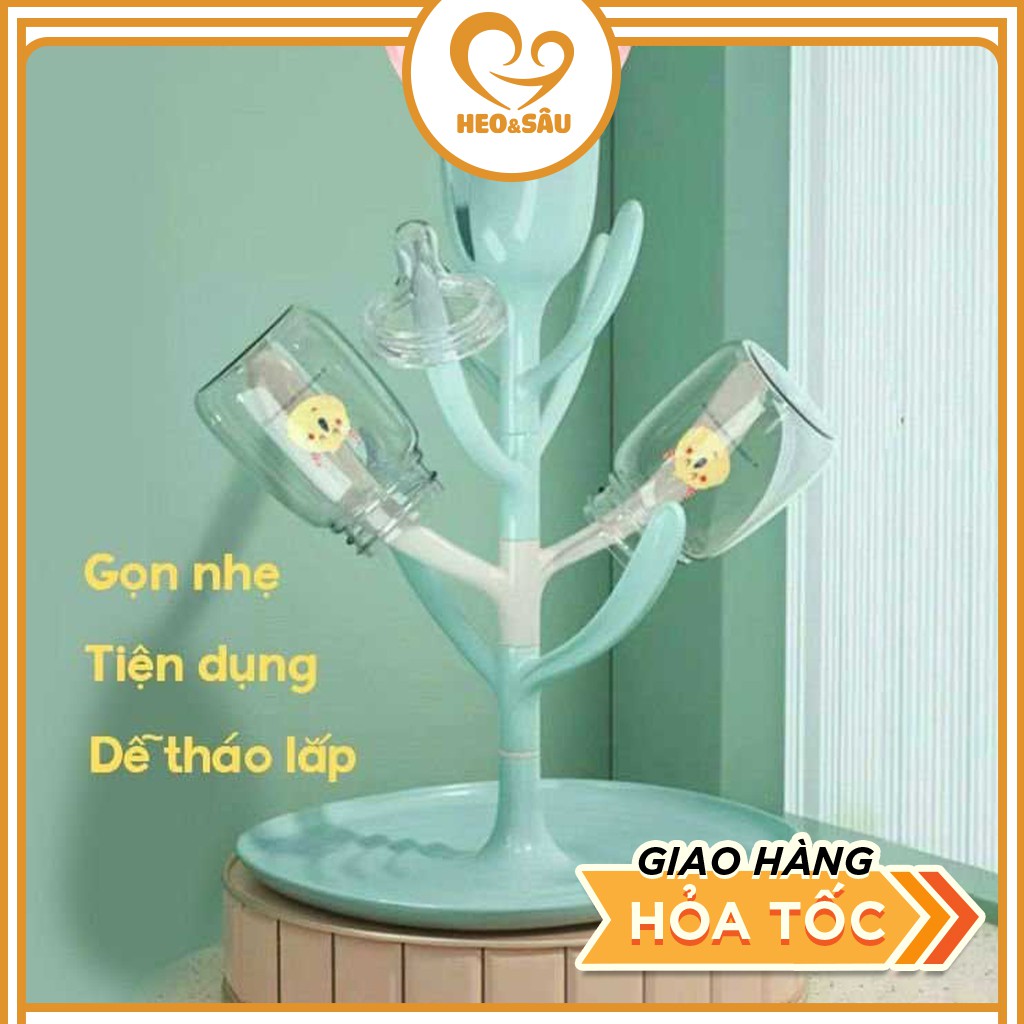 Khay úp bình sữa 💖𝑭𝑹𝑬𝑬𝑺𝑯𝑰𝑷 💖 Gía úp bình sữa hình cây sạch sẽ, tiện lợi